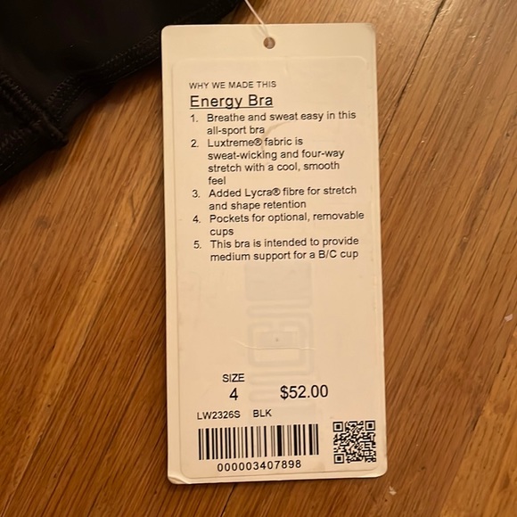 NWT Lululemon Energy Sports Bra - Picture 6 of 6